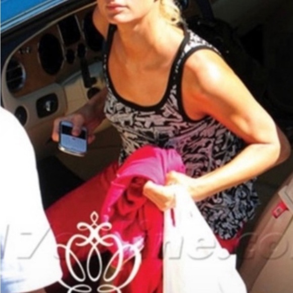 Lauren Moshi Lily Heart & Guns Patterned y2k black white novelty Swing Tank - Picture 2 of 8